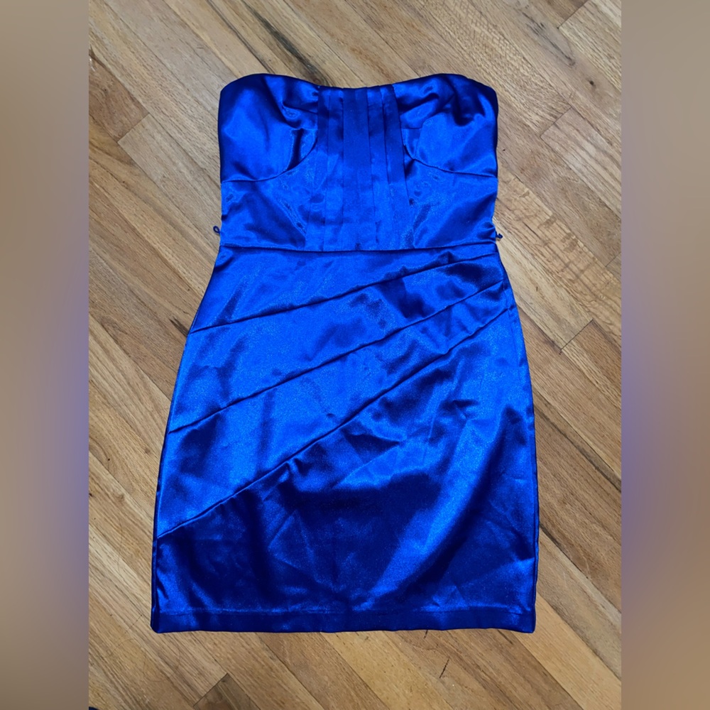 Satin Womens Bodycon Strapless Mini Dress